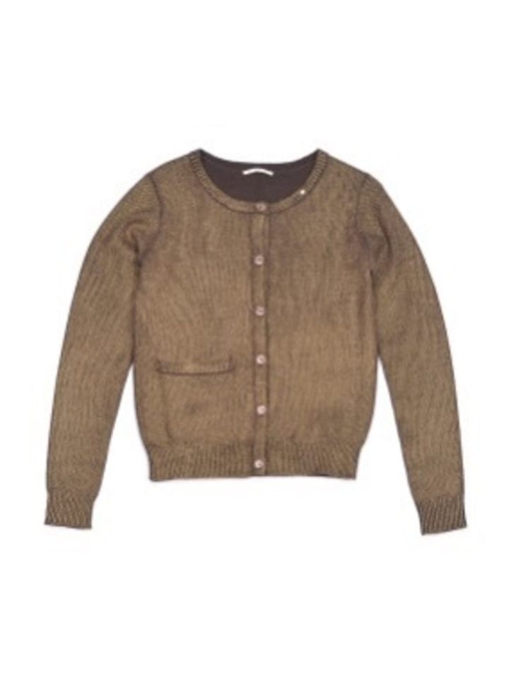 Braun Wolle Strickjacke