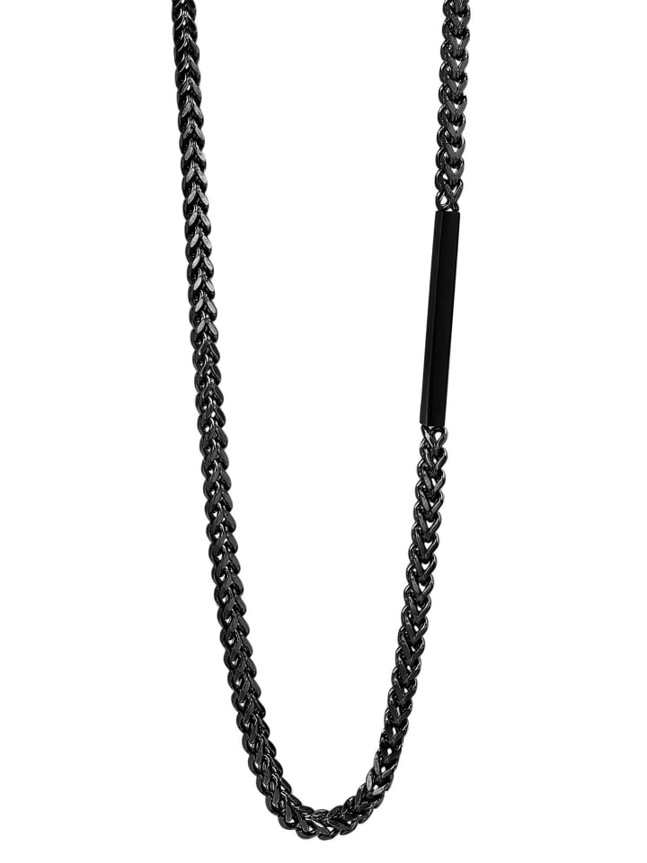 Herren Halskette aus Edelstahl 61 cm in schwarz