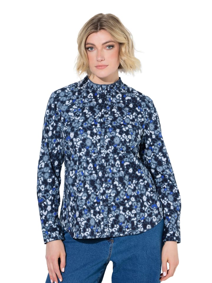 Hemdbluse in mattes jeansblau