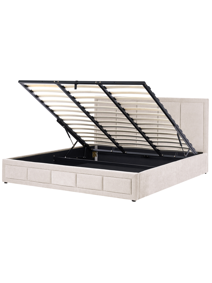 3-tlg Doppelbett QUIBERON in Beige