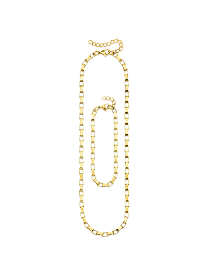 Ketten und Armband Set in gelbgoldfarben