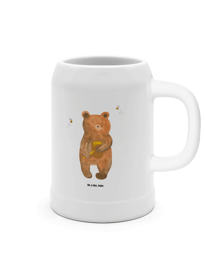 Bierkrug Bär Honig ohne Spruch in Weiß