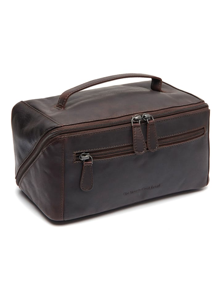 Elmia Kulturbeutel Leder 24 cm brown