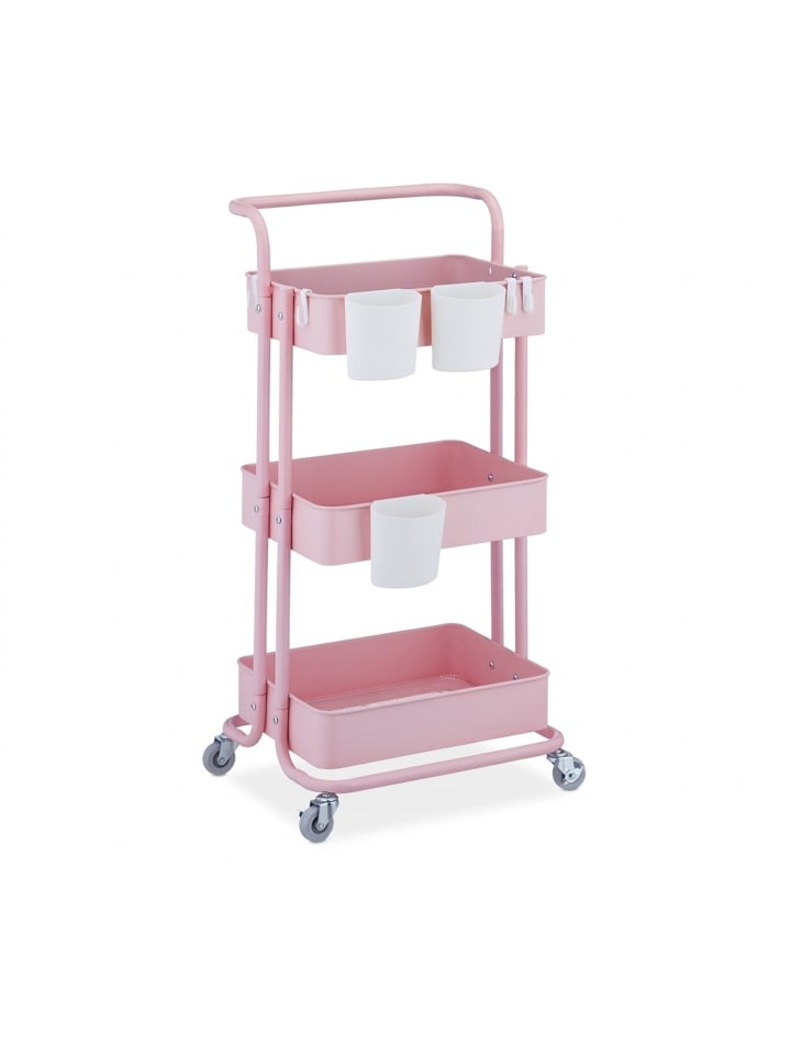 Rollwagen in Rosa - (B)38 x (H)86 x (T)39 cm