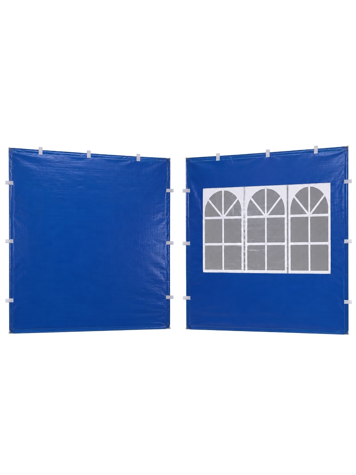 2x Pavillonseitenteile in Blau - (B)290 x (H)190 cm
