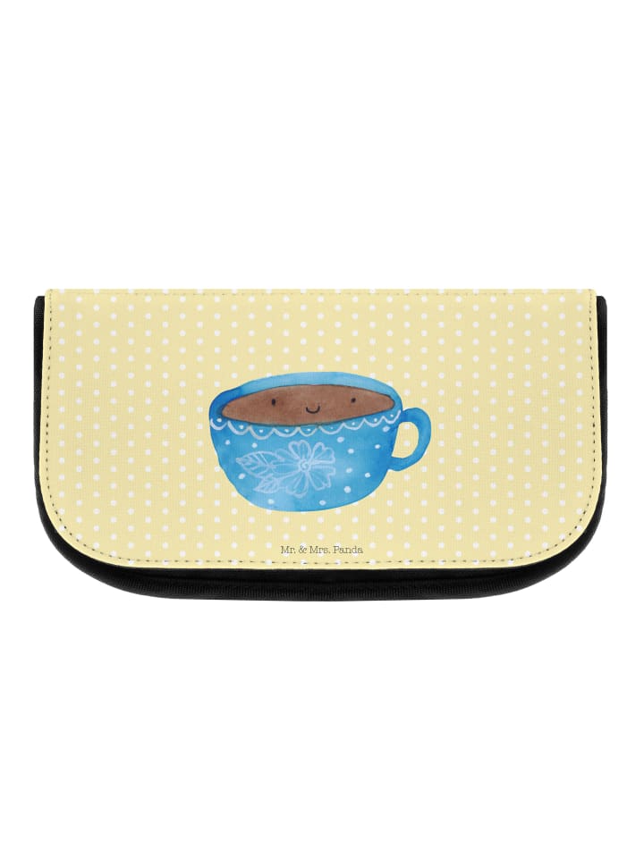 Kosmetiktasche Kaffee Tasse ohne Spruch in Gelb Pastell