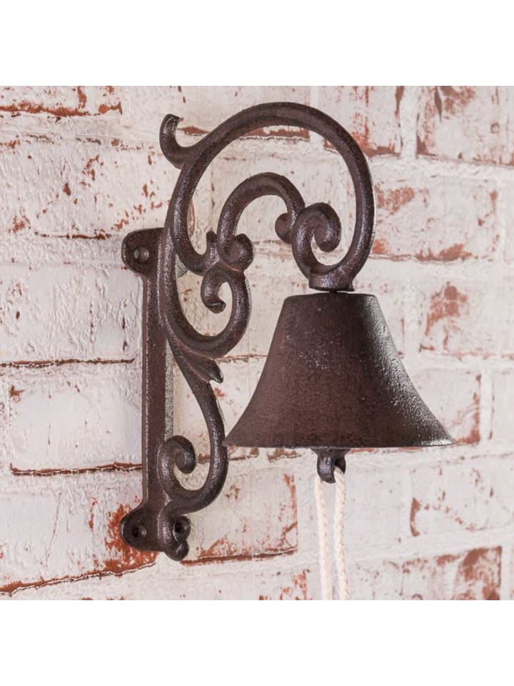 Glocke CAMPANA Metall Antik Rost Braun 22x17 cm