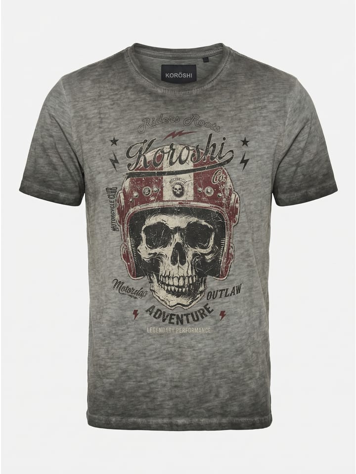 Kurzarm-t-shirt. in grau