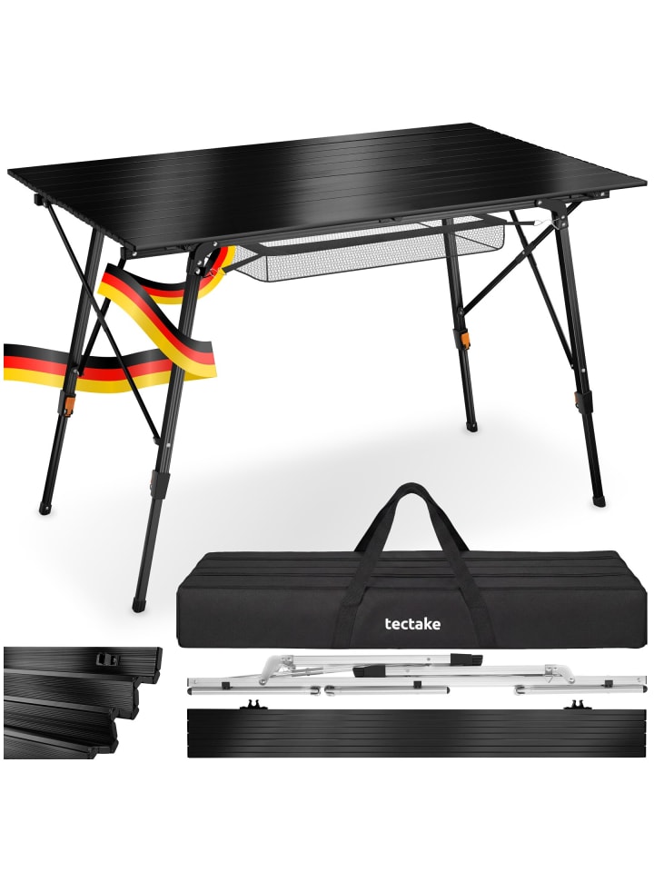 Aluminium Klapptisch - faltbar, wetterfest, 90 x 52 x 47 - 70 cm