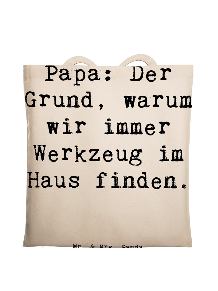 Tragetasche Papa Werkzeug mit Spruch in Creme