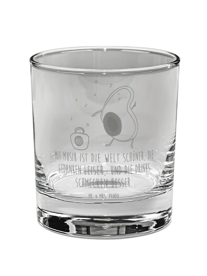 Tumbler Glas Avocado Tanzen mit Spruch in Transparent