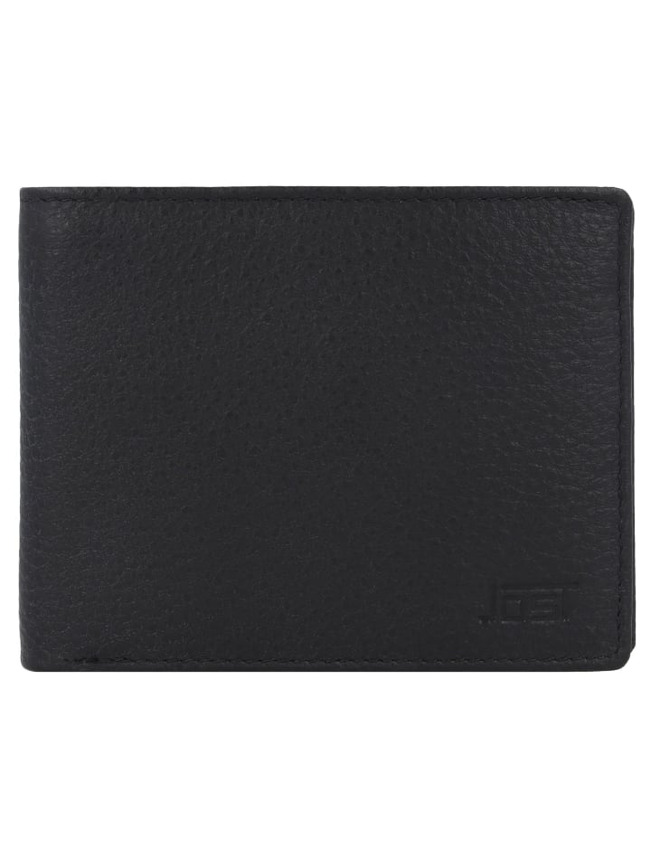 Stockholm Geldbörse Leder 12 cm schwarz