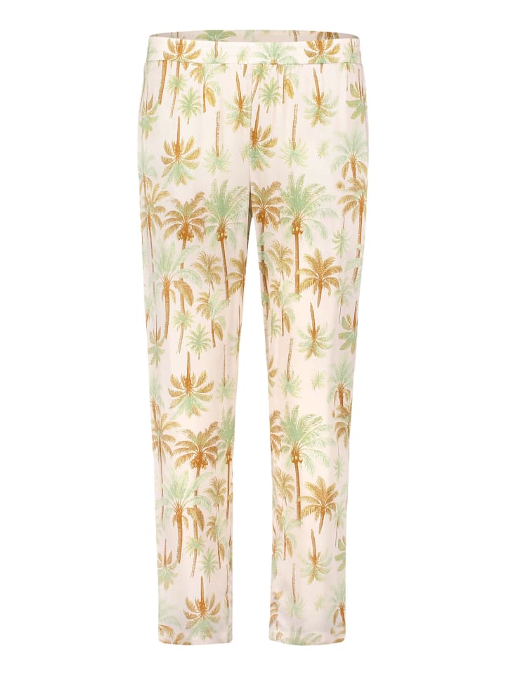 Casual-Hose mit Gummizug in Nature/Green
