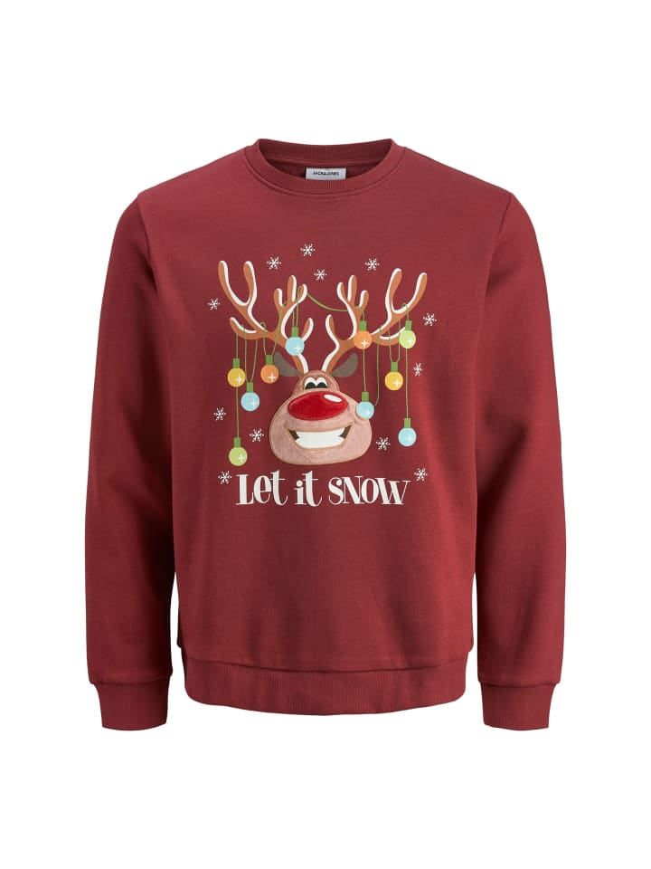 JJCHRISTMAS Sweat Crew Neck Xmas in Rot