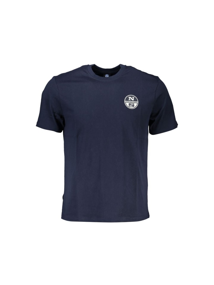Blau Baumwolle Herren T-Shirt