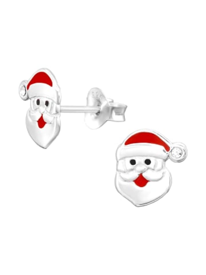 Ohrringe, Ohrstecker WEIHNACHTSMANN Kristall weiß