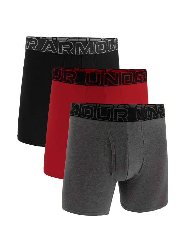 Boxershort 3er Pack in Schwarz/Grau/Rot