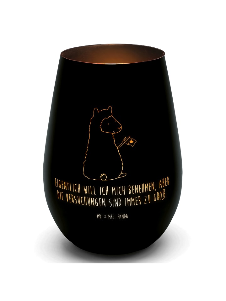 Laterne Alpaka Fahne mit Spruch in Schwarz
