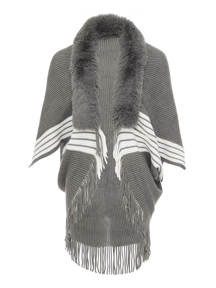 Damen Poncho in Grau