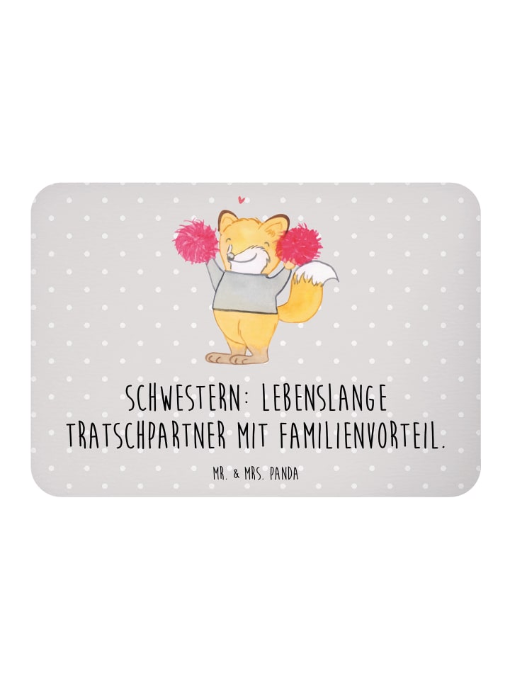 Magnet Schwestern Tratschpartner mit Spruch in Grau Pastell