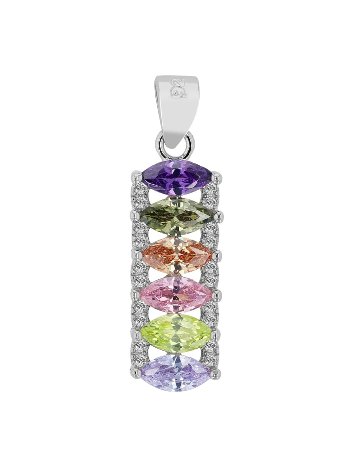 Damen Anhänger aus 925 Silber mit Zirkonia in bunt