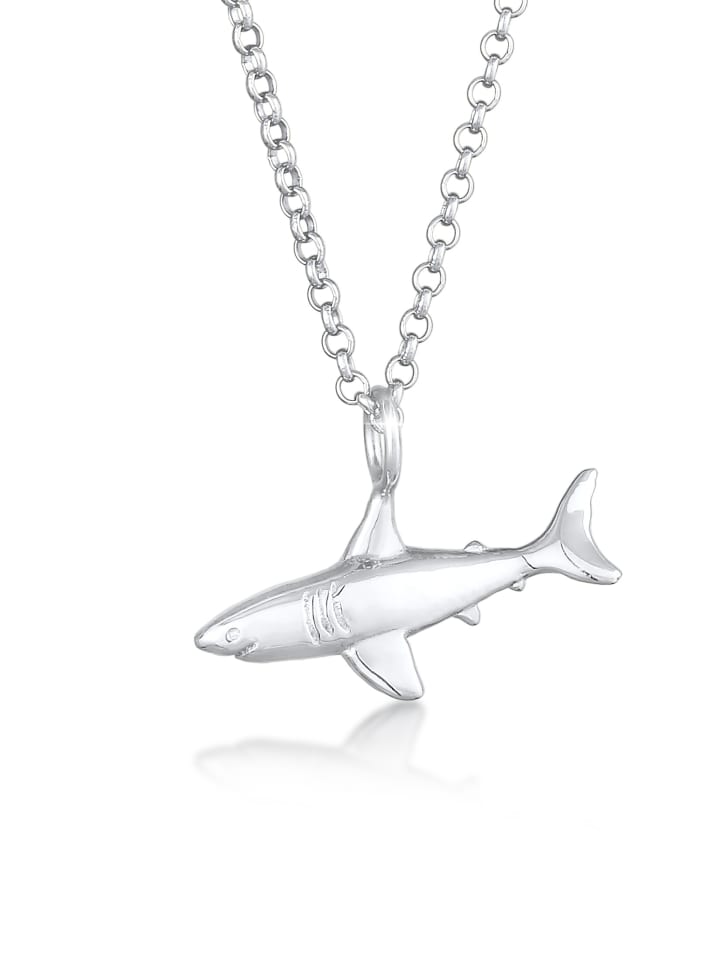Halskette 925 Sterling Silber Fisch in Silber