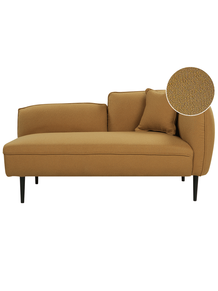 Chaiselongue CHEVANNES Gelb/Schwarz - (W) 138 x (H) 74 x (L) 77 cm rechtsseitig