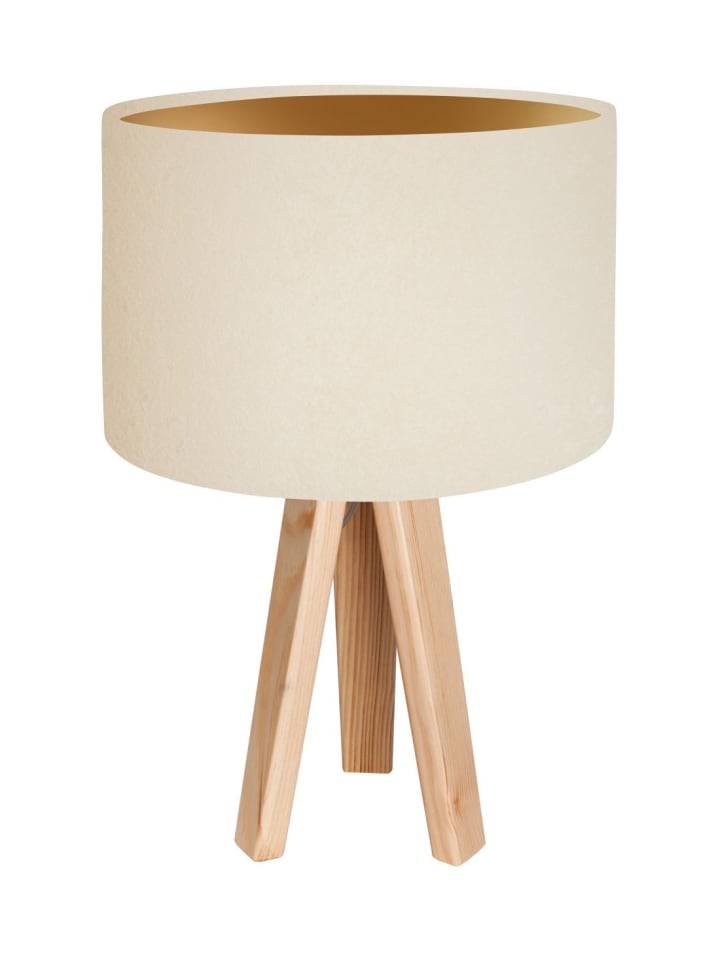 Tischlampe (B)30 x (L)30 x (H)46 cm in Kiefer Creme Gold
