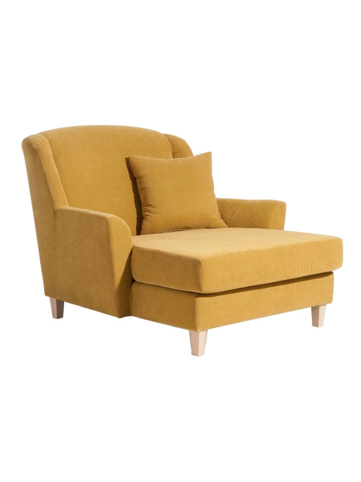 SESSEL XXL Karil Bezug Veloursstoff Buche natur / mais