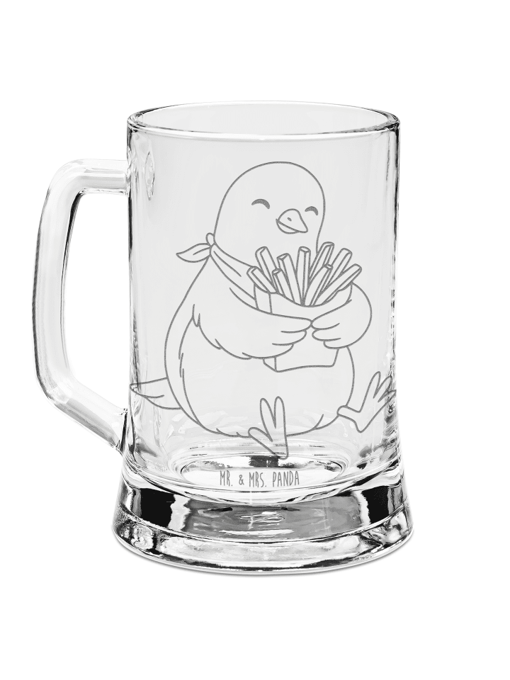 Bierseidel Taube Winter Pommes ohne Spruch in Transparent