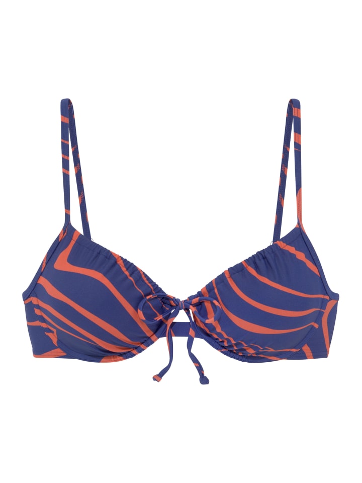 Bügel-Bikini-Top in blau-orange