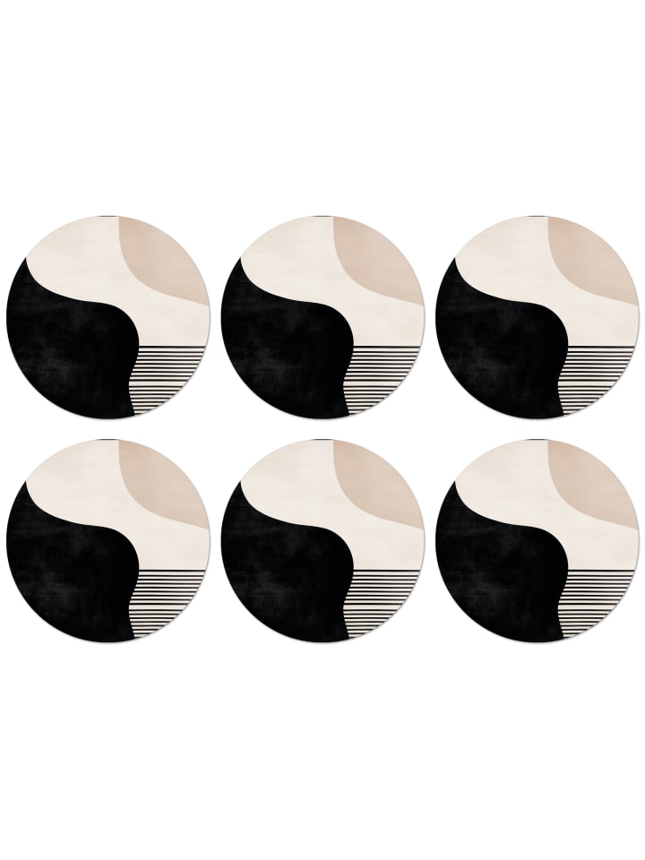 Glasuntersetzer 6er-Set Abstracte Formen