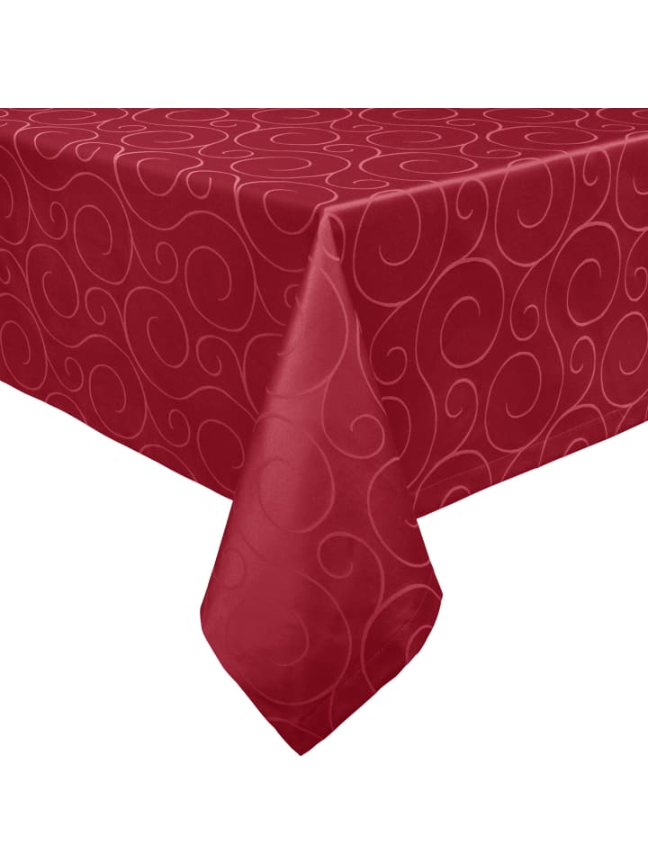 Jacquard, Baumwollmischung Tischdecke Oberhausen in rubin