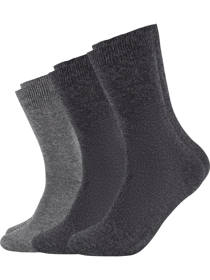 Baumwolle Unisex-Socken 3 Paar in grau/anthrazit