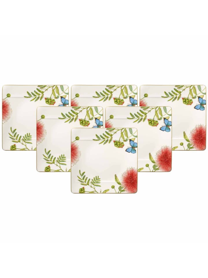 6er Set Speiseteller Amazonia in Bunt 27 x 27 cm