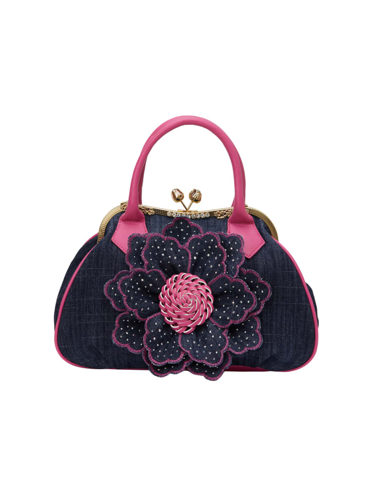 Women Handbag in Fuchsia Denim