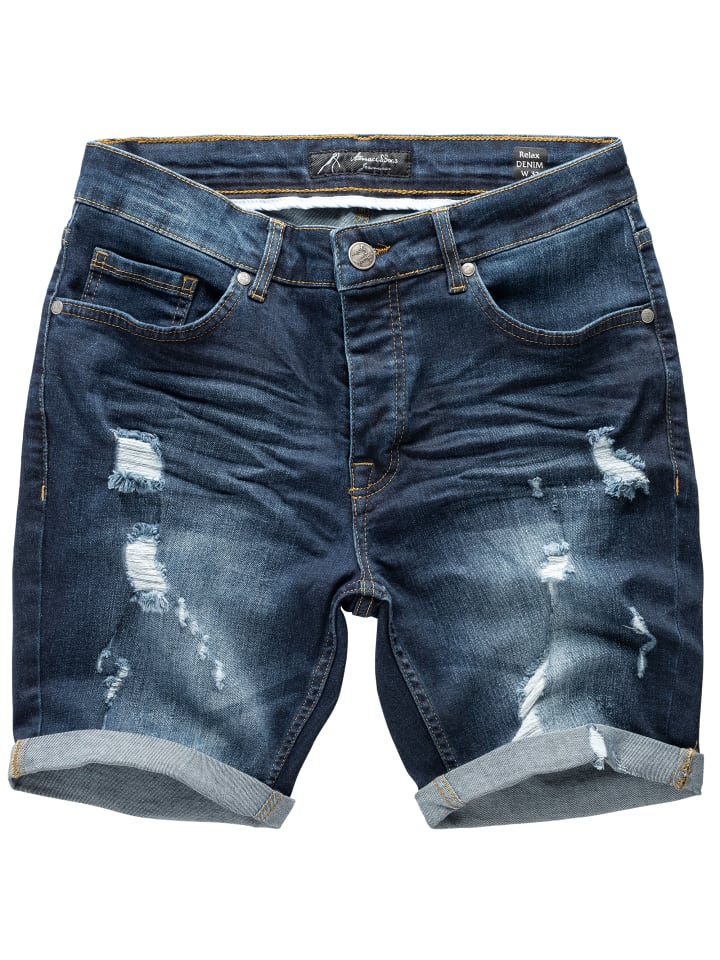 Destroyed Jeans Shorts SAN DIEGO in Dunkelblau