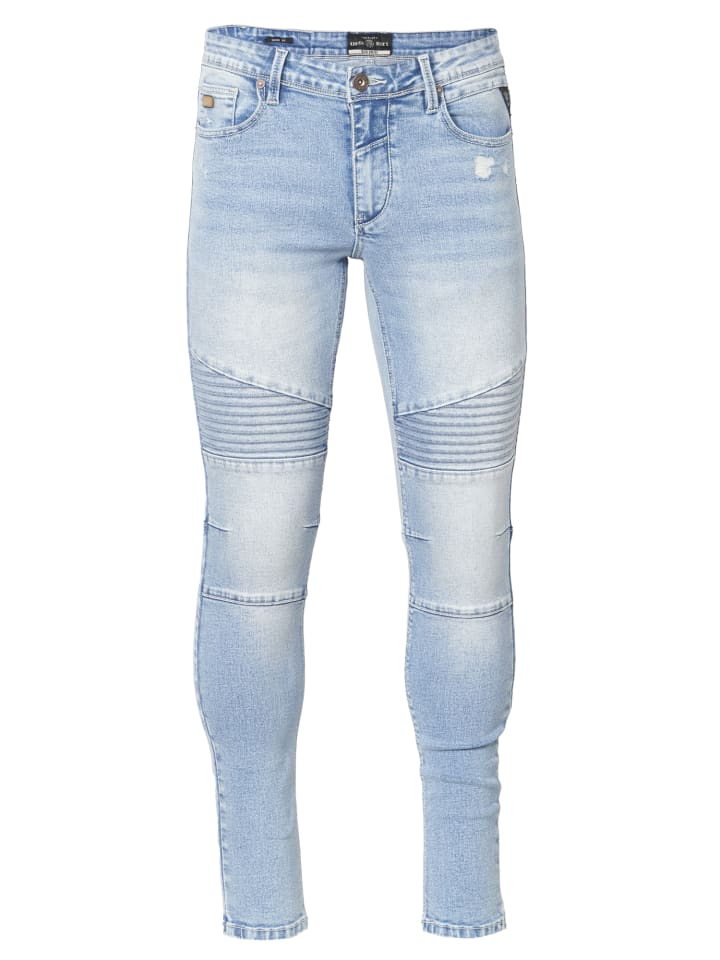 Jeans Biker Skinny Fit in blau
