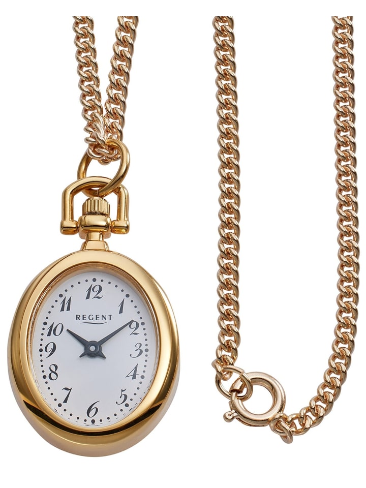 Umhängeuhr mit Kette Goldfarben