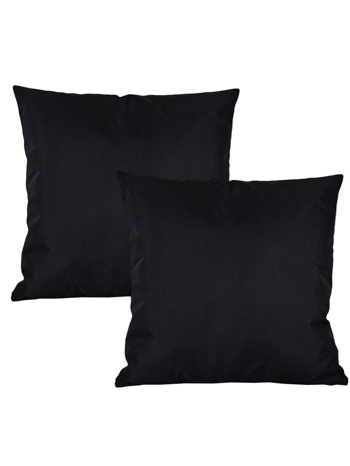 2er Set Outdoor Kissenhülle 50x50cm in Schwarz