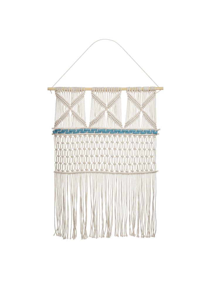 Wandbehang KALADY in Beige/Blau - (W) 66 x (H) 141 x (L) 1 cm Vertikal