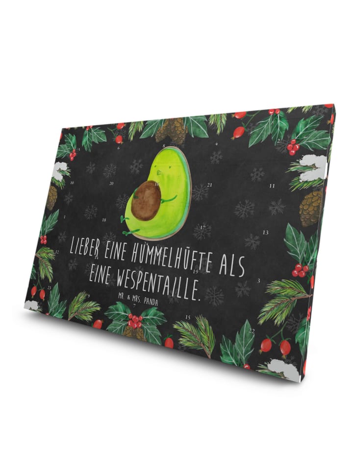 Advents-Teekalender Avocado Pfeifen mit Spruch in Kreidetafel