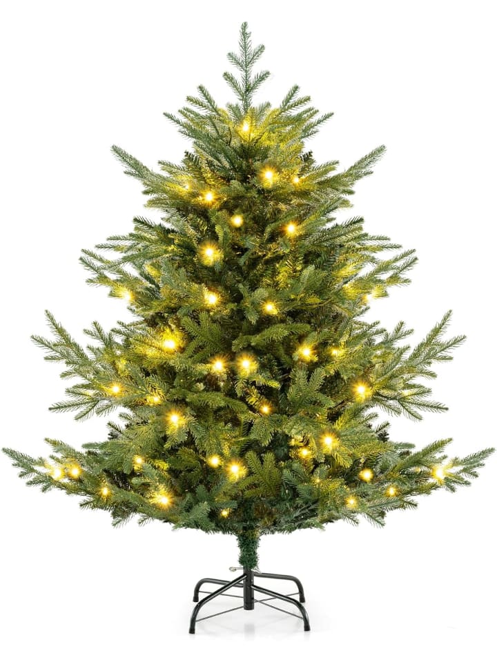 135 cm Künstlicher Weihnachtsbaum mit Beleuchtung in Grün