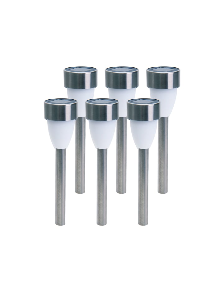 LED Solarleuchte "CYRAL" in stahl-blank - (L)5.5 cm x (B)5.5 cm x (H)36.5 cm