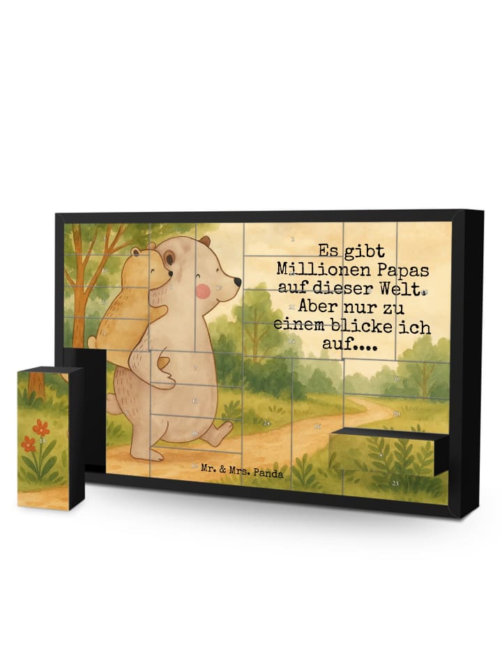Weihnachtskalender Papa Bär Design mit Spruch in Weiß