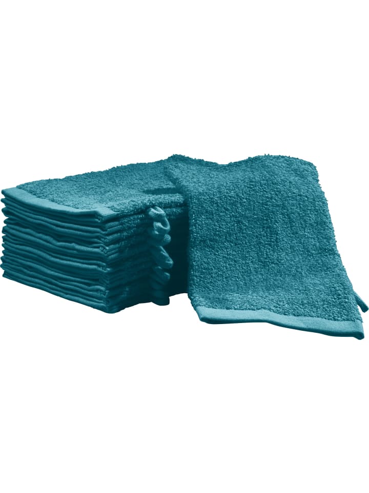 Frottier, Leichtfrottier Waschhandschuh 12er-Pack Oceanside in petrol