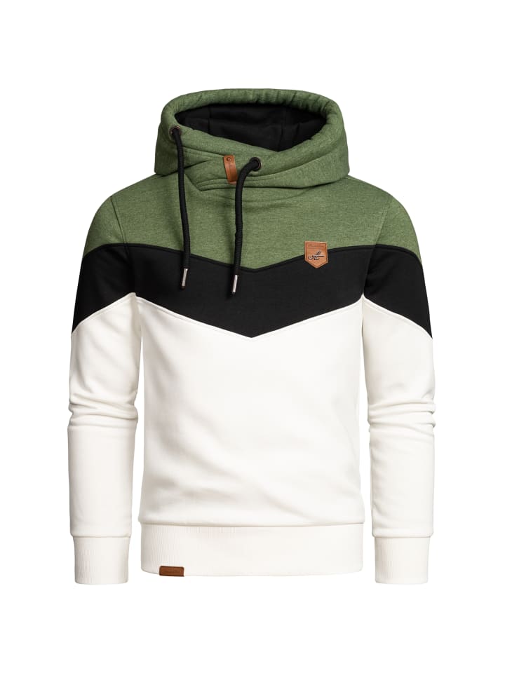 Kapuzenpullover BOISE in Grün/Schwarz/Weiß