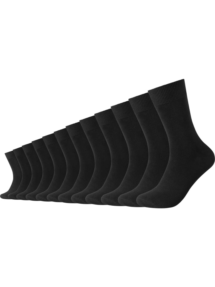 Baumwolle Unisex-Socken 12 Paar comfort Cotton in schwarz