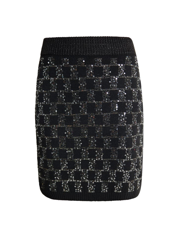 Damen Strick Minirock in Schwarz