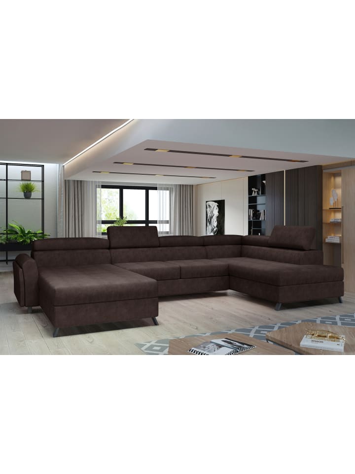 Joseppe Recamiere Rechts in Braun -  (L) 200 x (B) 360 x (H) 92 cm